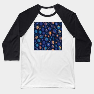 Seamless Patterns of Planets and Stars Baseball T-Shirt